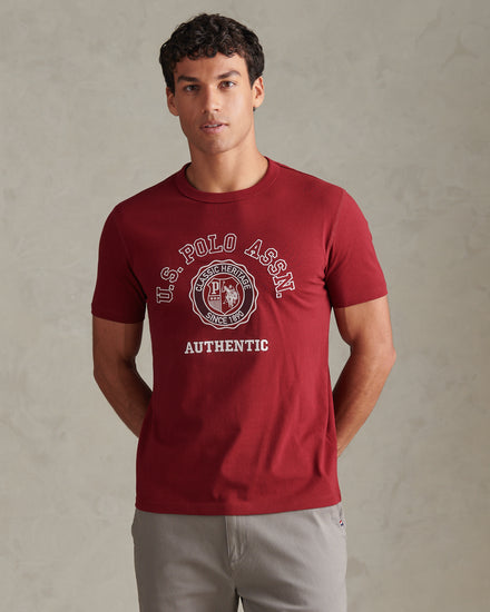 Mens Varsity Graphic T-Shirt Cabernet