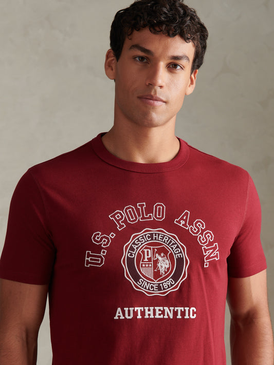 Mens Varsity Graphic T-Shirt Cabernet