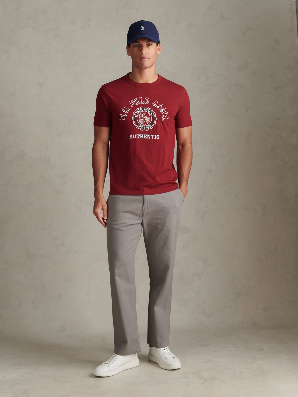 Mens Varsity Graphic T-Shirt Cabernet