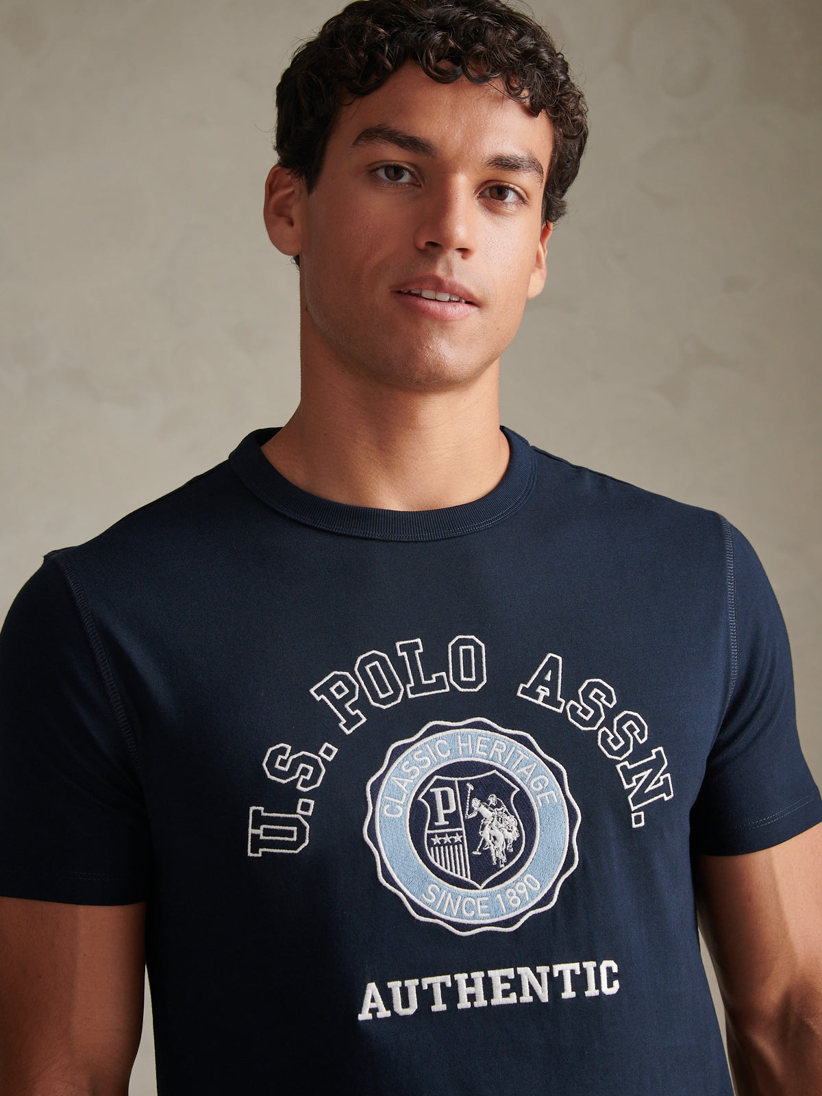 Mens Varsity Graphic T-Shirt Dark Sapphire Navy