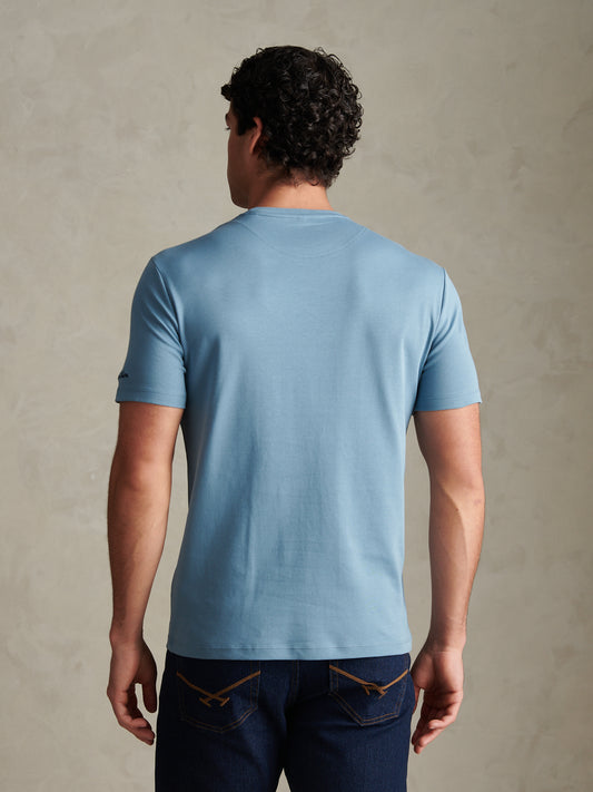 Premium Script Interlock Tshirt Provinical Blue
