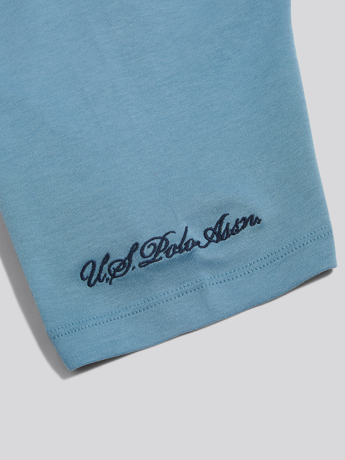 Mens Premium Script Embroidered T-Shirt Provinical Blue