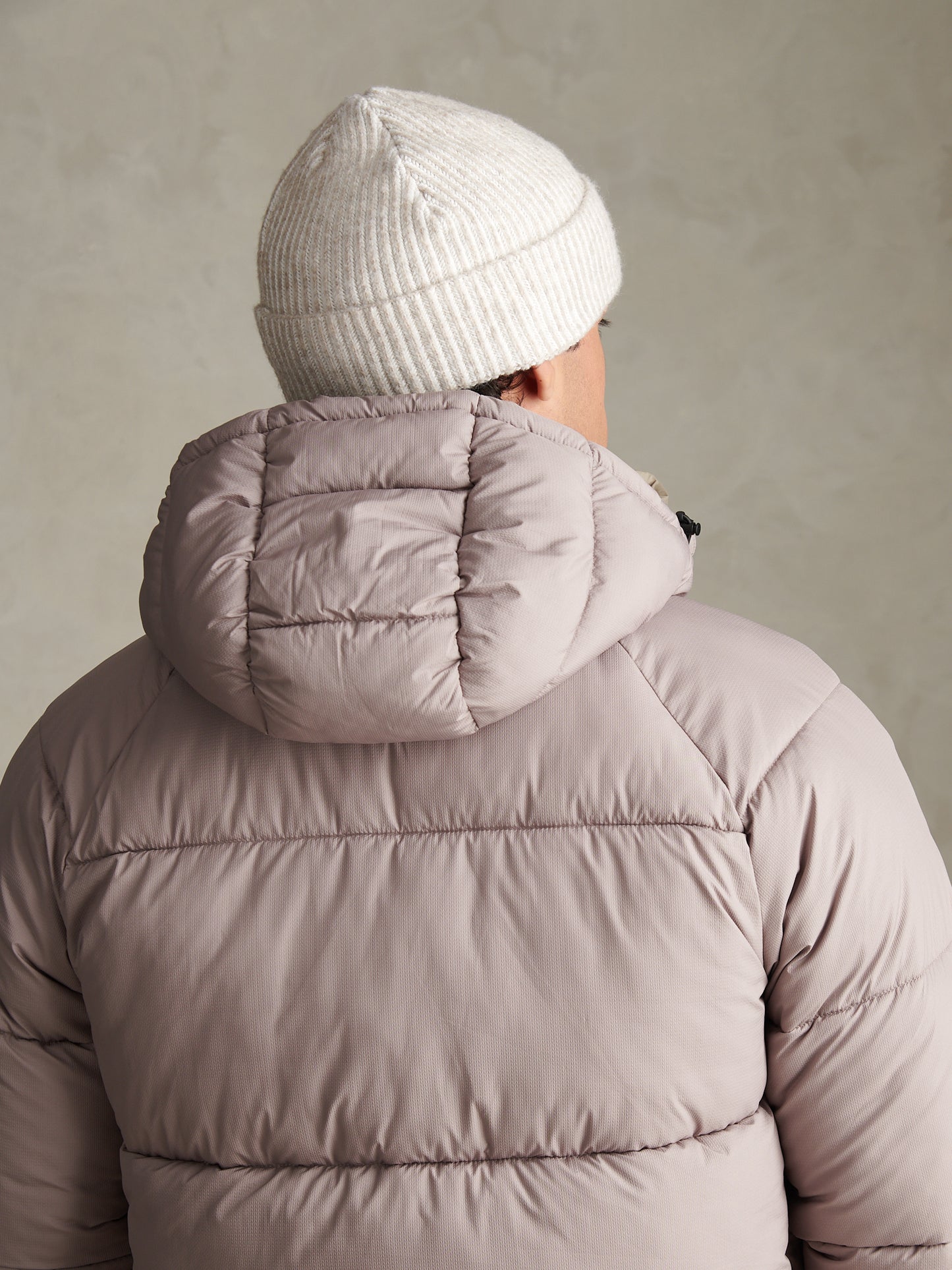 Mens Plated Rib Knit Beanie Nacreous Clouds