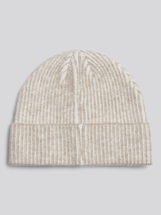Mens Plated Rib Knit Beanie Nacreous Clouds