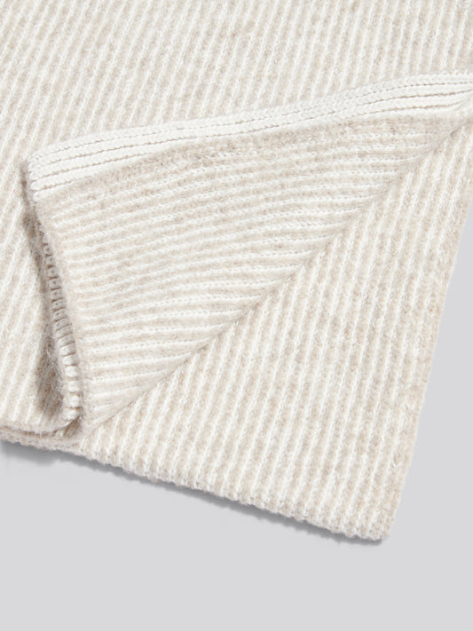 Mens Plated Rib Knit Scarf Nacreous Clouds