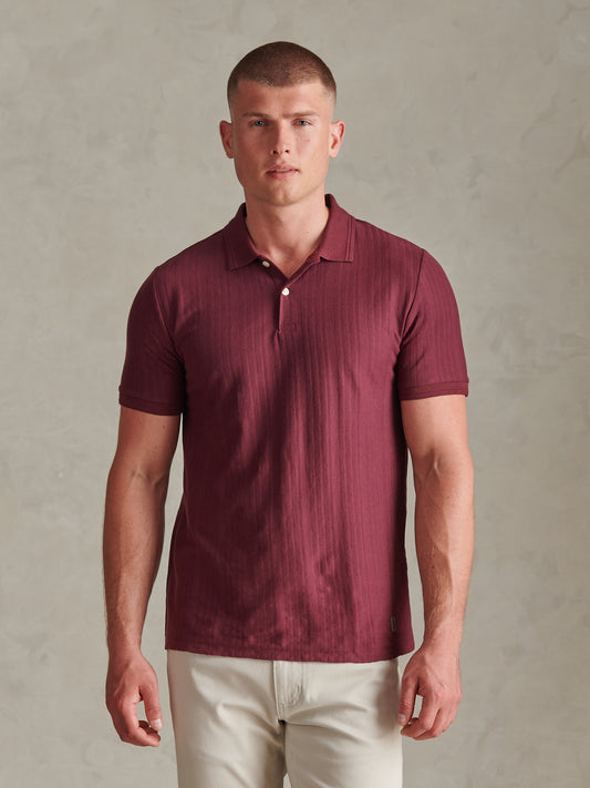 Smart Engineered Textured Stripe SS Polo Fig