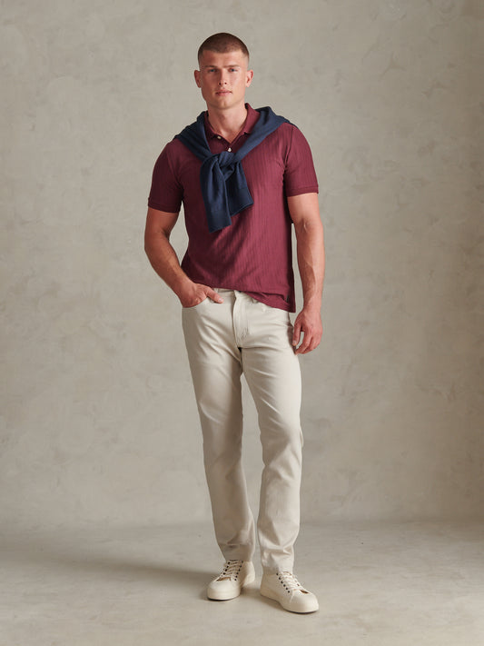 Smart Engineered Textured Stripe SS Polo Fig