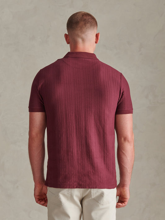 Smart Engineered Textured Stripe SS Polo Fig