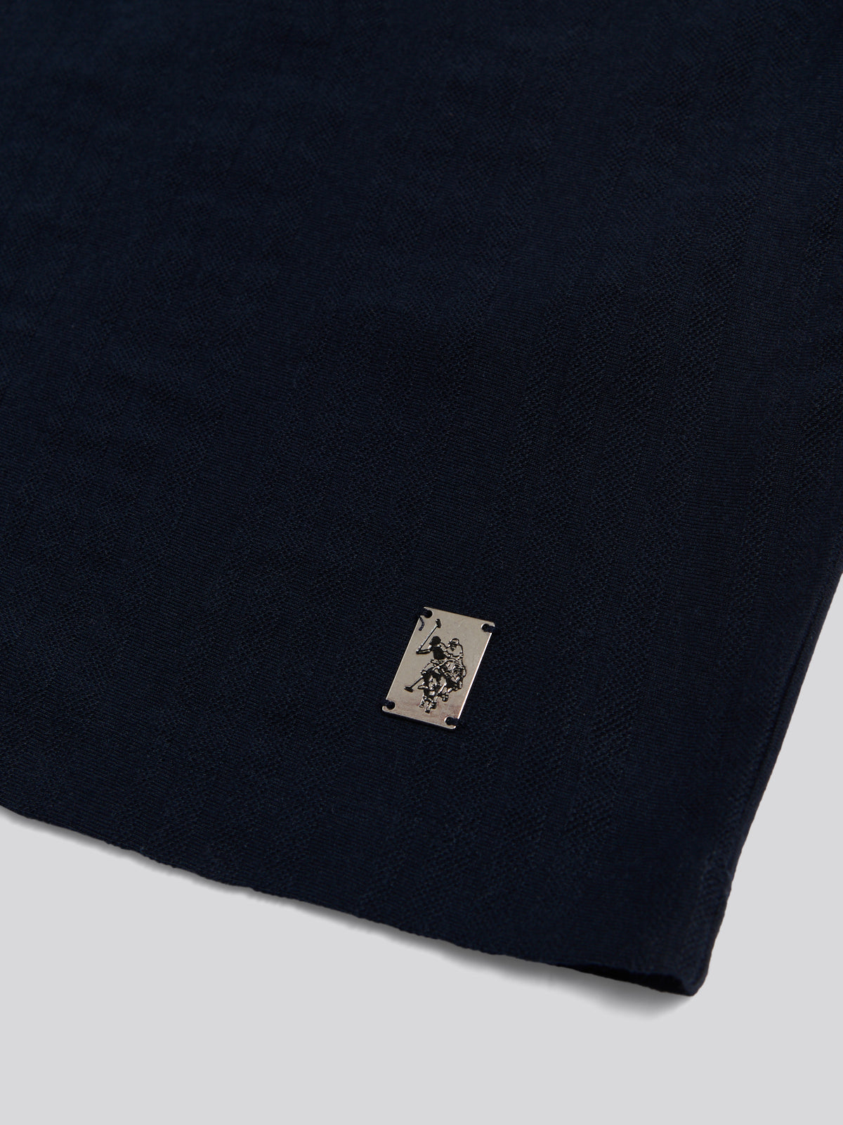 Mens Engineered Textured Stripe Polo Shirt Dark Sapphire Navy / Moonlight Blue DHM