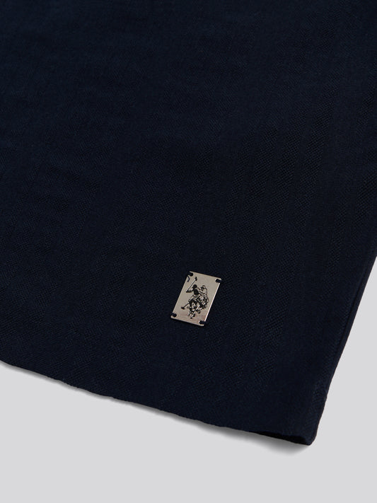 Smart Engineered Textured Stripe SS Polo Dark Sapphire Navy / Moonlight Blue DHM