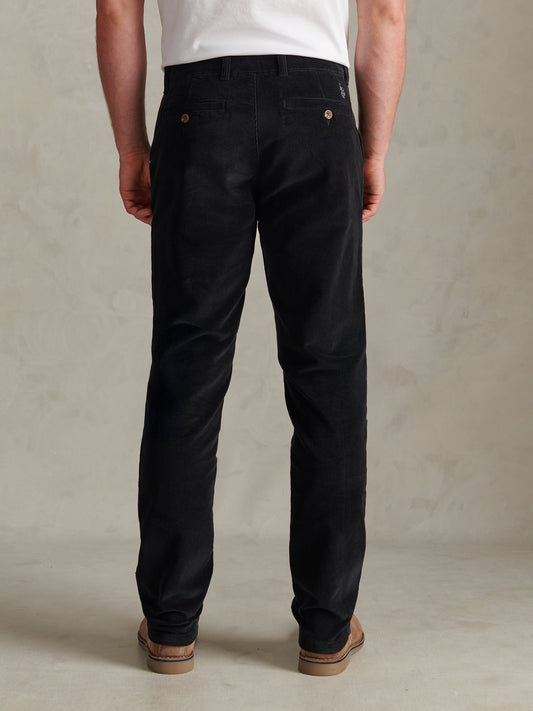 Mens Classic Fit Cord Chinos Black