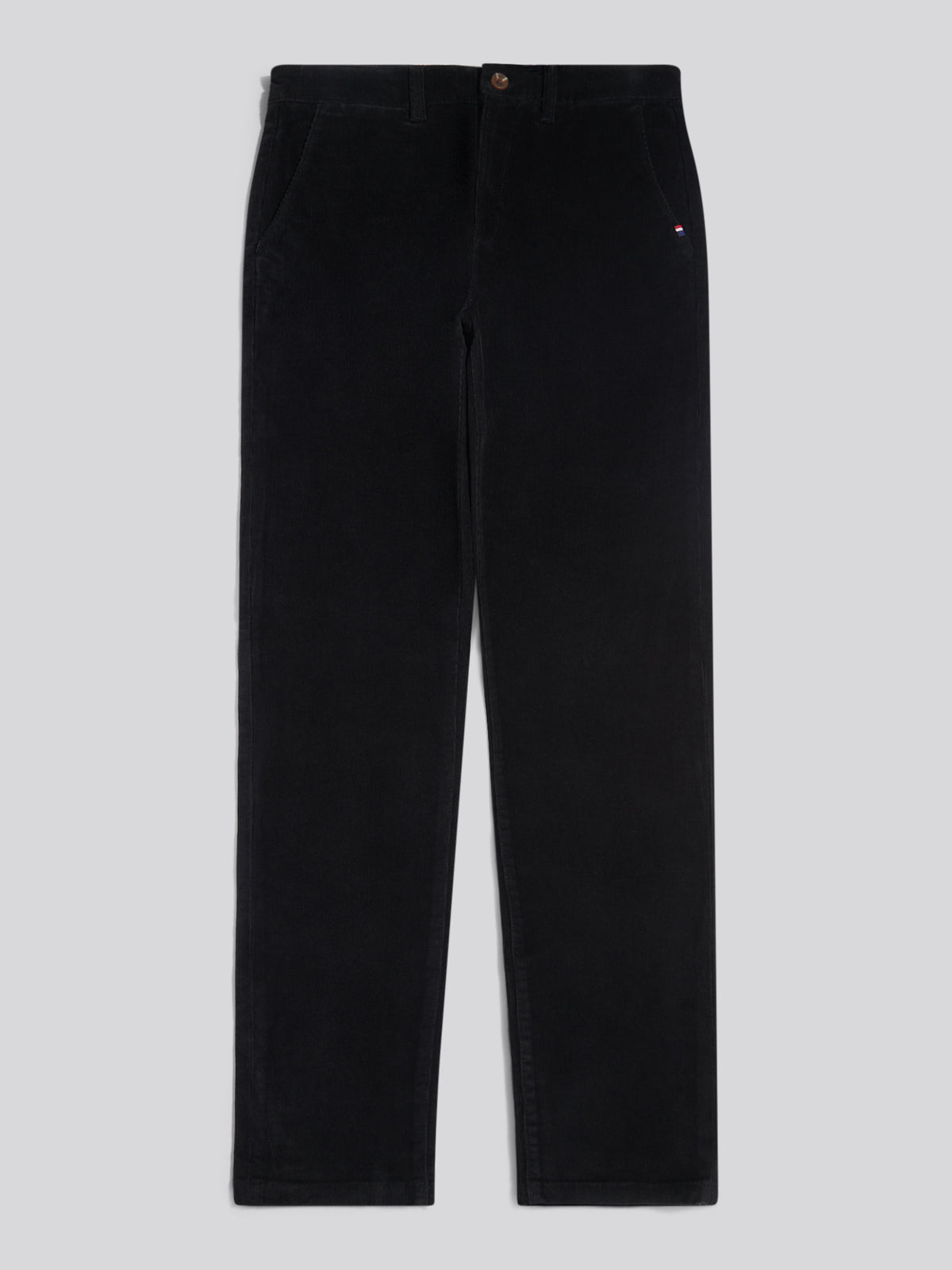 Mens Classic Fit Cord Chinos Black