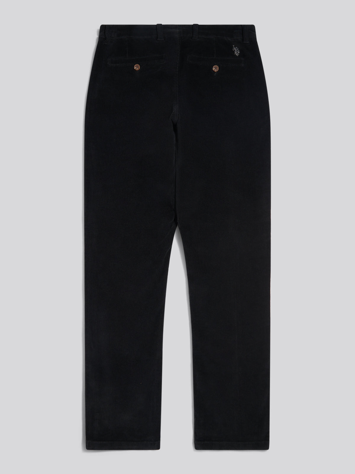 Mens Classic Fit Cord Chinos Black