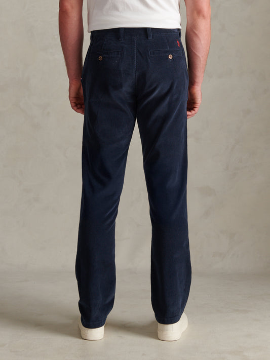 Mens Classic Fit Cord Chinos Dark Sapphire Navy / Haute Red DHM
