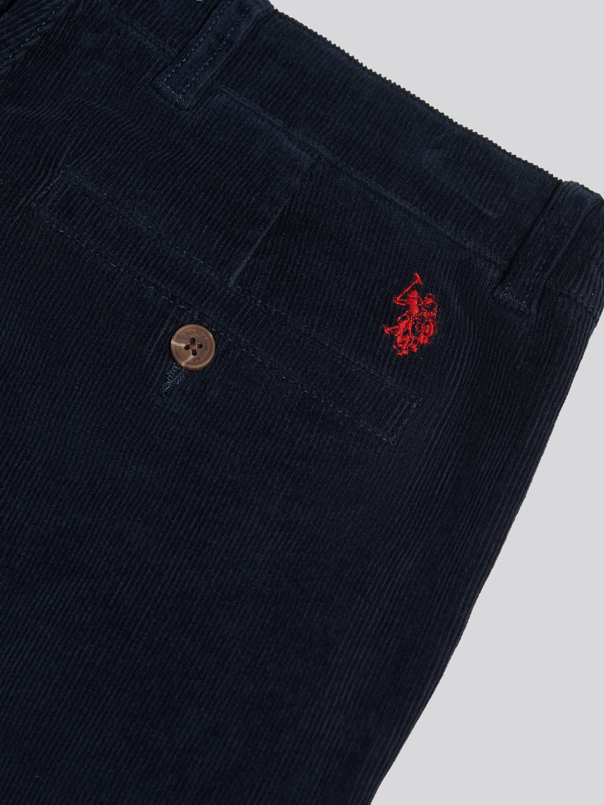 Mens Classic Fit Cord Chinos Dark Sapphire Navy / Haute Red DHM