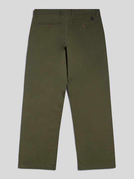 Mens Relaxed Fit Stretch Chinos Forest Night
