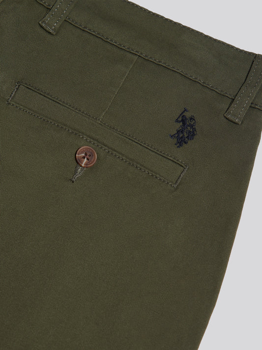 Mens Relaxed Fit Stretch Chinos Forest Night