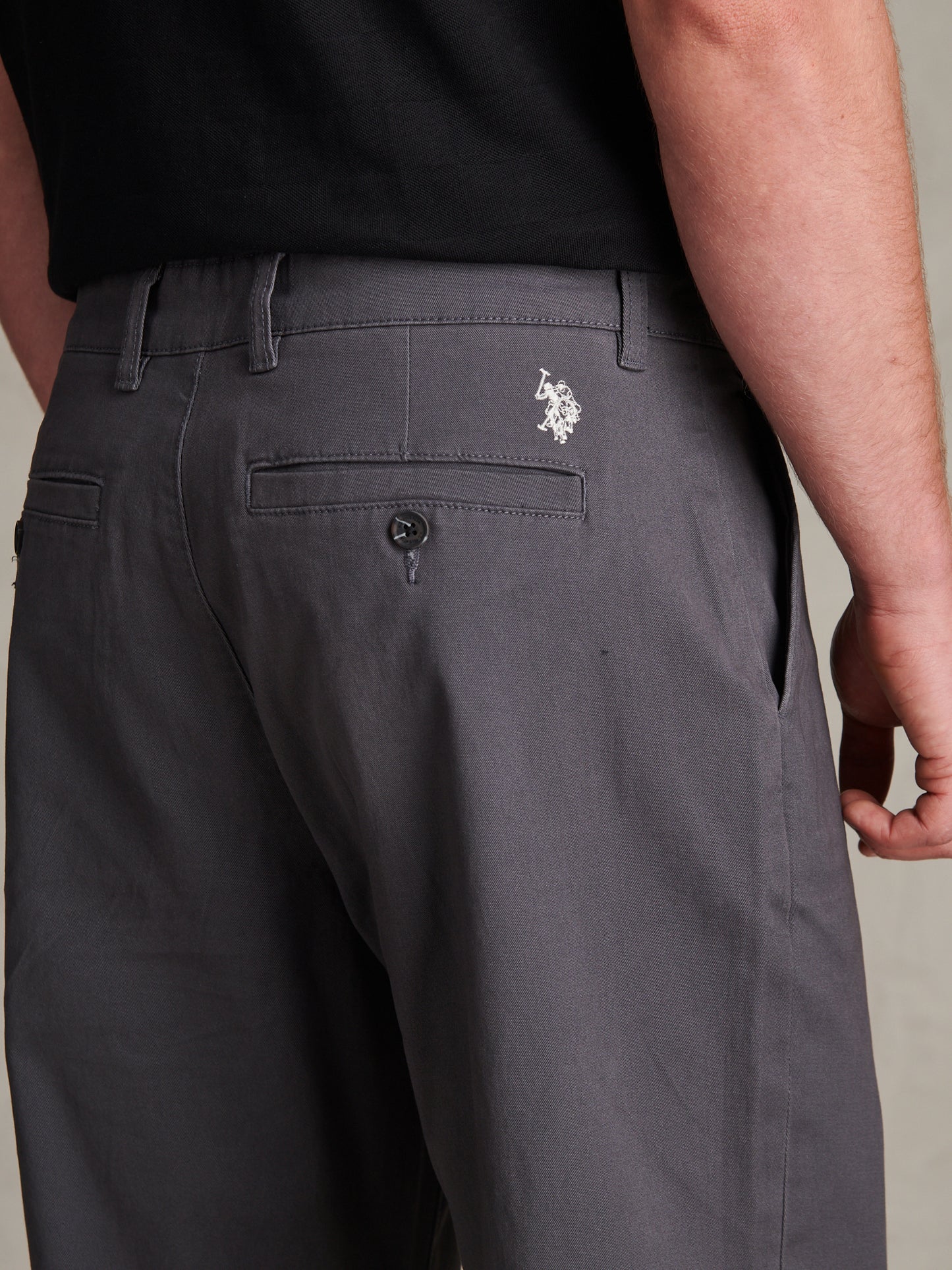 Mens Relaxed Fit Stretch Chinos Ebony