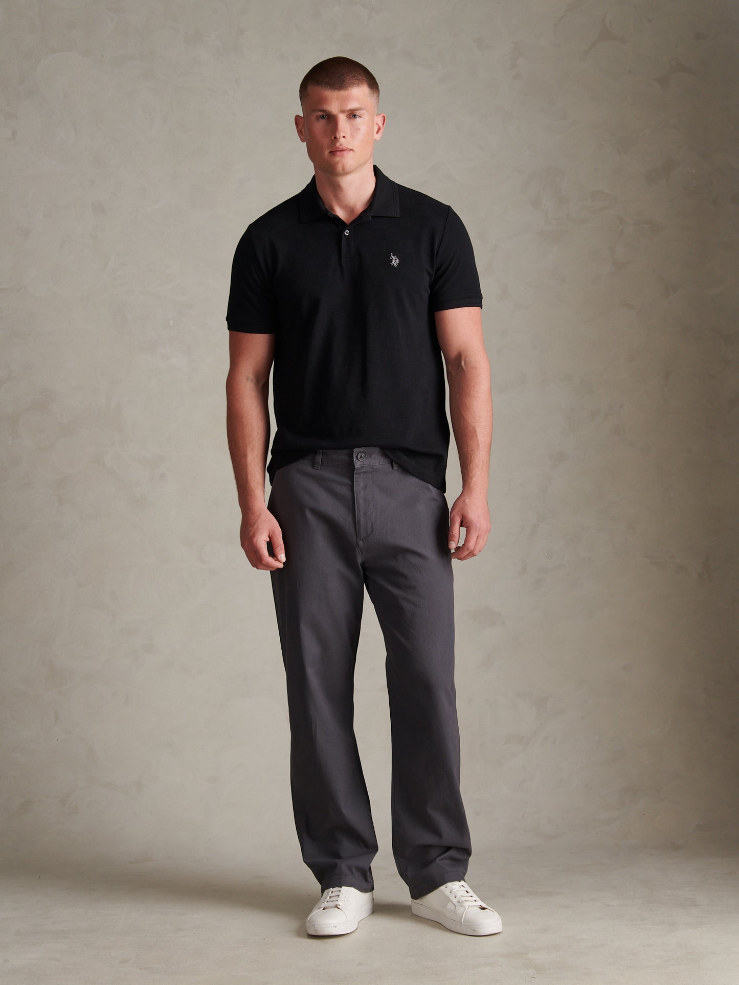 Mens Relaxed Fit Stretch Chinos Ebony