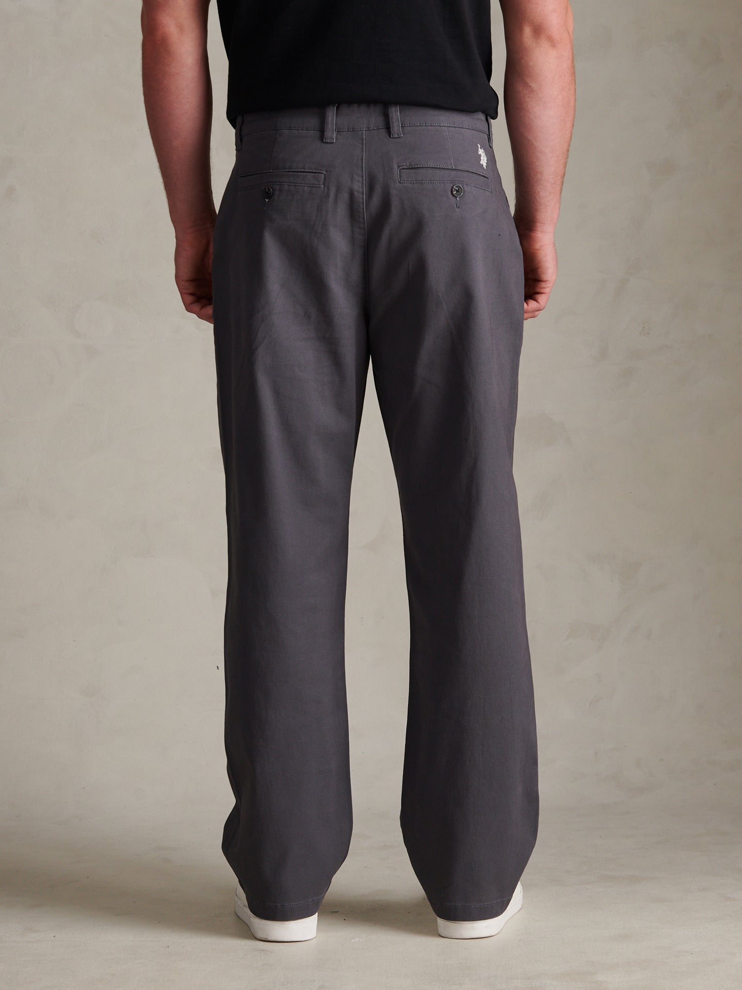 Mens Relaxed Fit Stretch Chinos Ebony
