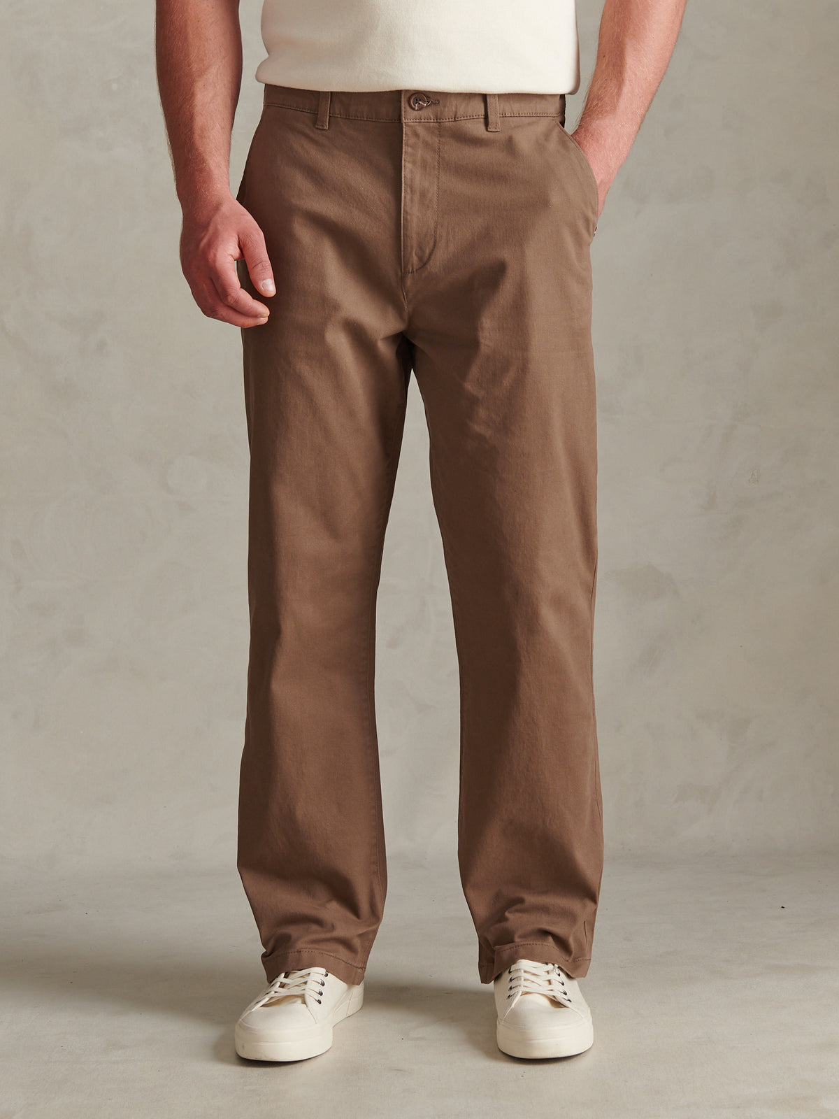 Mens Relaxed Fit Stretch Chinos Shitake