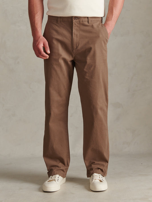 Mens Relaxed Fit Stretch Chinos Shitake
