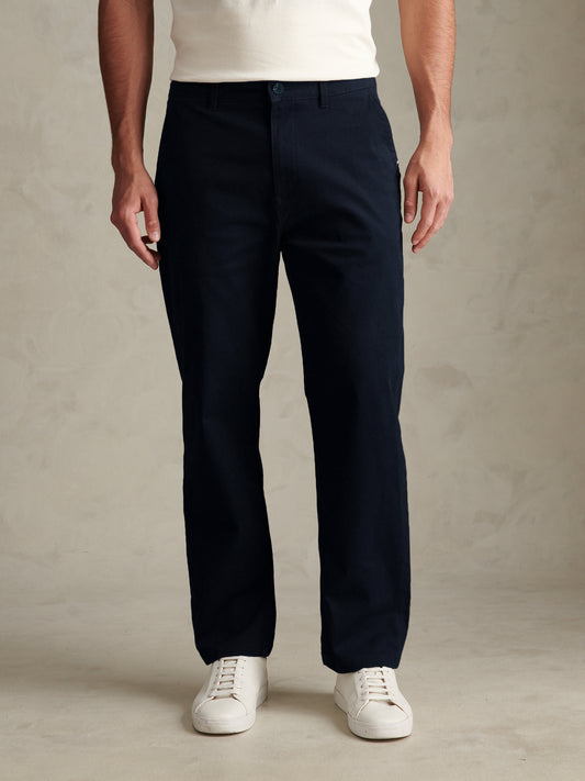 Mens Relaxed Fit Stretch Chinos Dark Sapphire Navy / Haute Red DHM