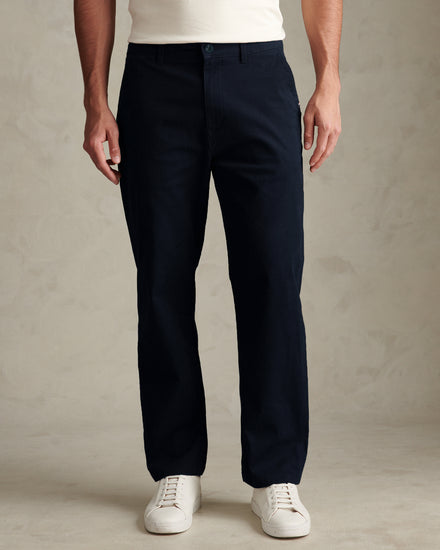 Mens Relaxed Fit Stretch Chinos Dark Sapphire Navy / Haute Red DHM
