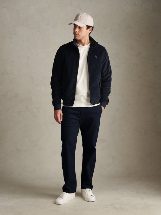 Mens Relaxed Fit Stretch Chinos Dark Sapphire Navy / Haute Red DHM