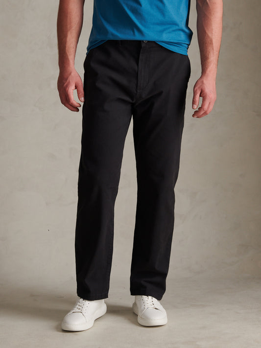 Mens Relaxed Fit Stretch Chinos Black Bright White DHM