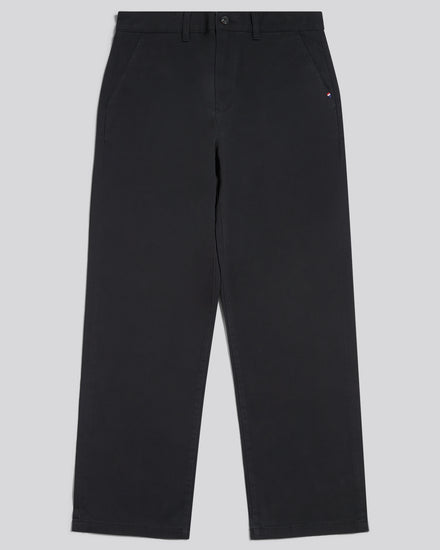 Mens Relaxed Fit Stretch Chinos Black Bright White DHM