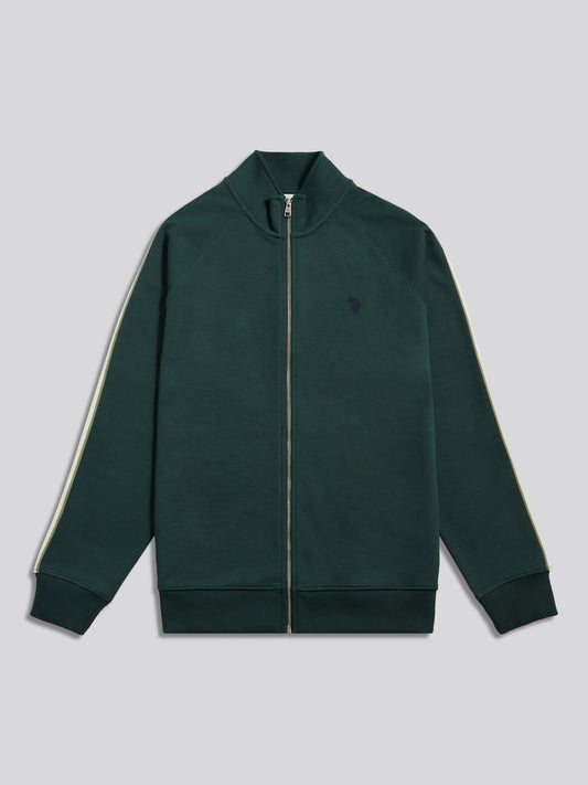 Mens Raglan Taped Funnel Neck Track Jacket Green Gables