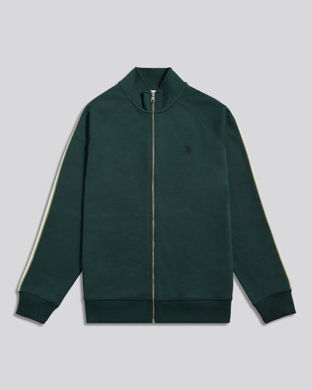 Mens Raglan Taped Funnel Neck Track Jacket Green Gables