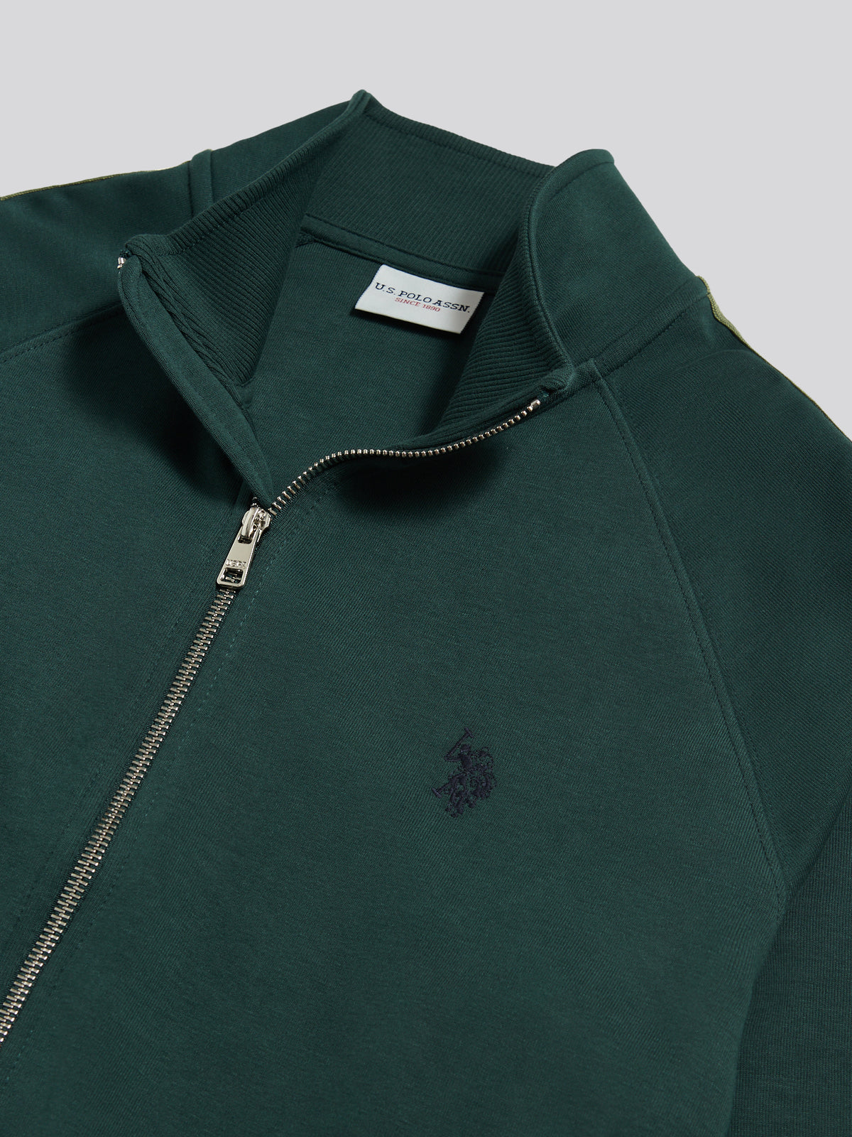 Mens Raglan Taped Funnel Neck Track Jacket Green Gables