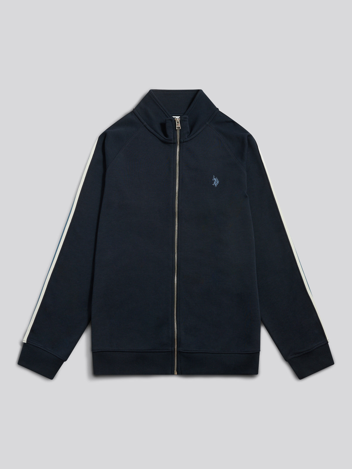 Mens Raglan Taped Funnel Neck Track Jacket Dark Sapphire Navy / Moonlight Blue DHM