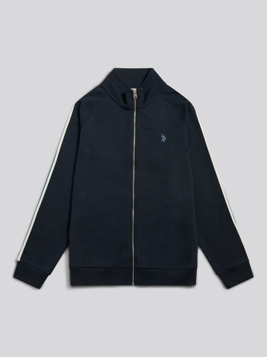 Mens Raglan Taped Funnel Neck Track Jacket Dark Sapphire Navy / Moonlight Blue DHM