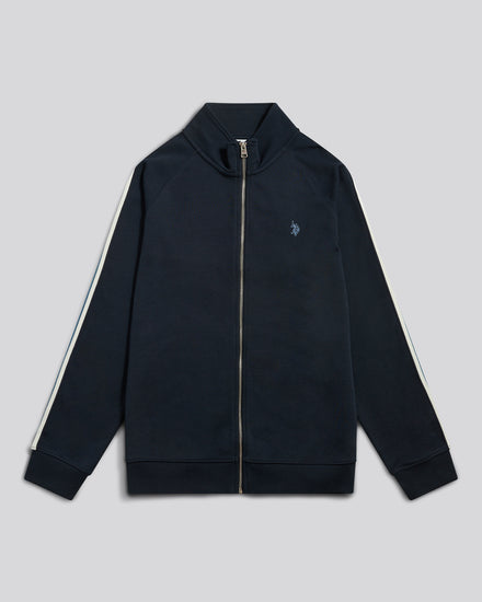 Mens Raglan Taped Funnel Neck Track Jacket Dark Sapphire Navy / Moonlight Blue DHM