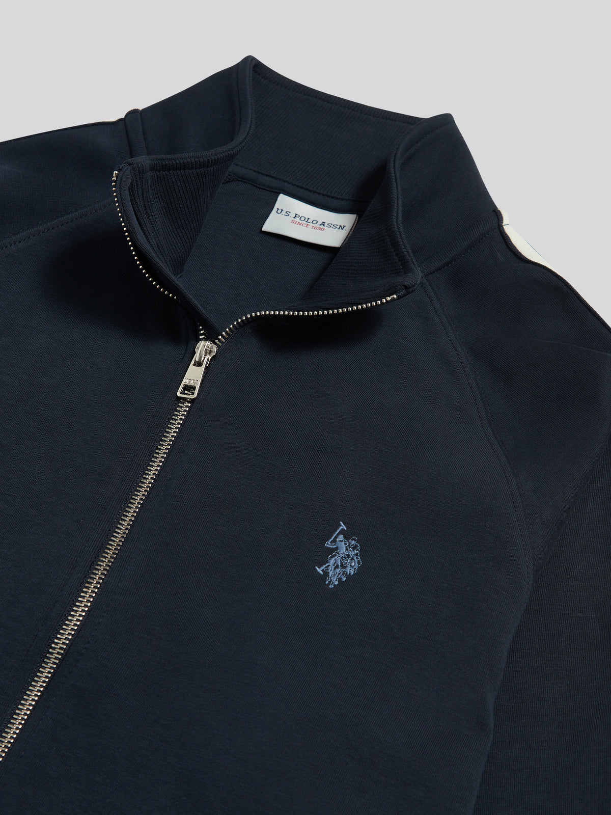 Mens Raglan Taped Funnel Neck Track Jacket Dark Sapphire Navy / Moonlight Blue DHM
