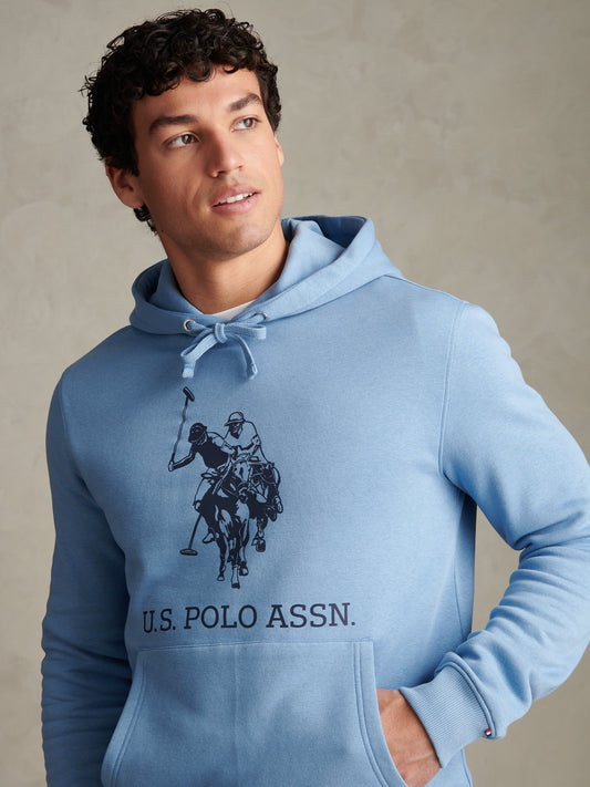 Mens Large Double Horsemen Graphic Hoodie Ashleigh Blue