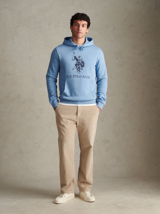 Mens Large Double Horsemen Graphic Hoodie Ashleigh Blue