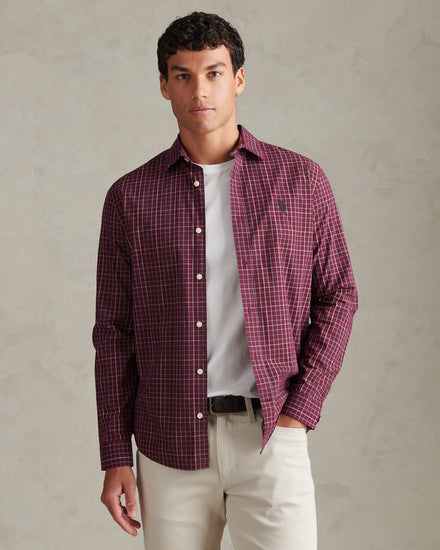 Mens Windowpane Check Shirt Fig