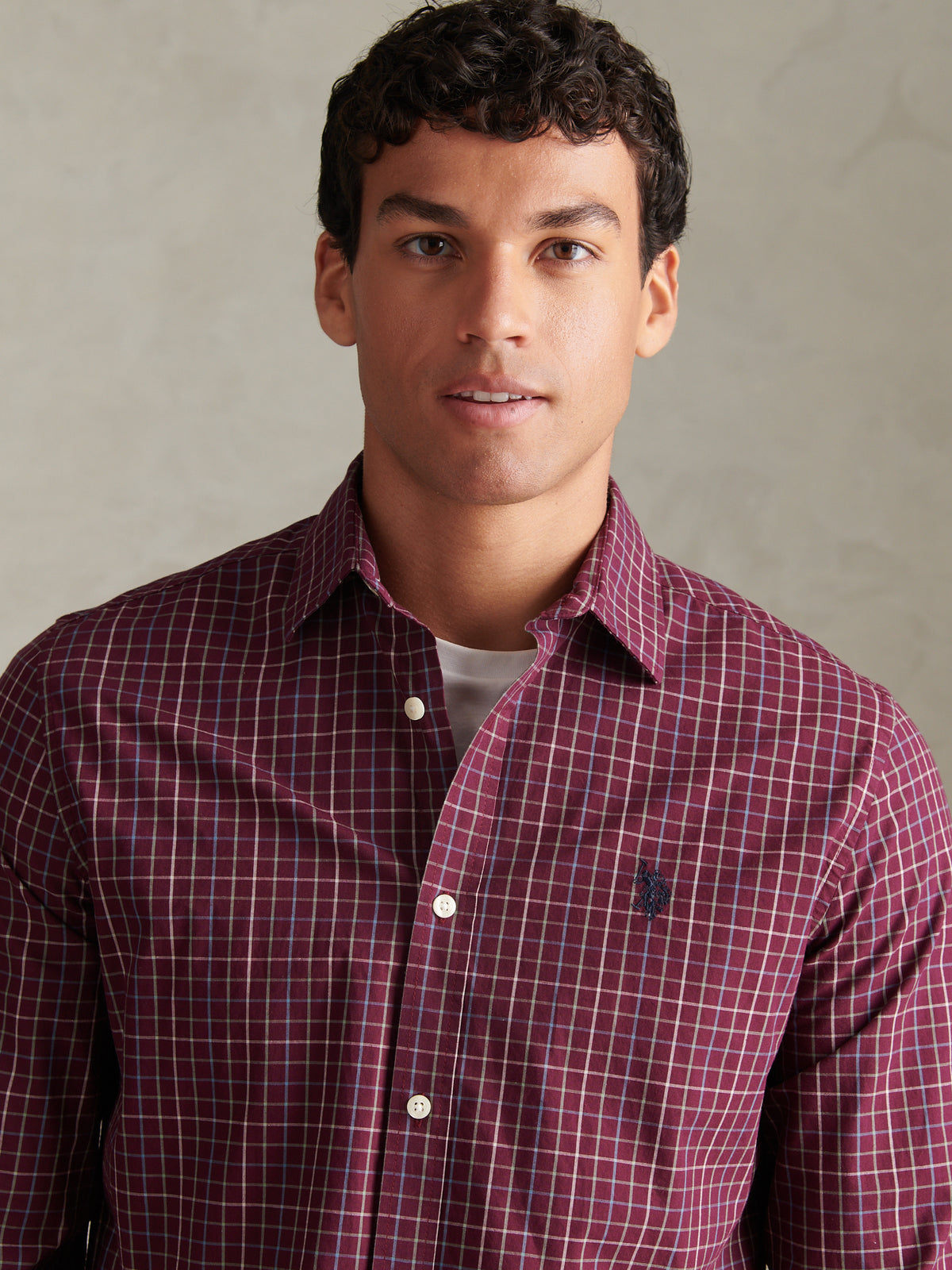 Mens Windowpane Check Shirt Fig