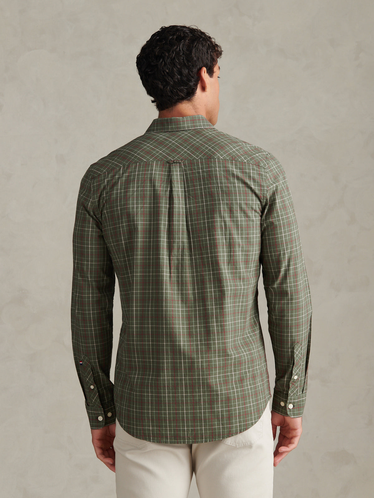 Mens Windowpane Check Shirt Beetle