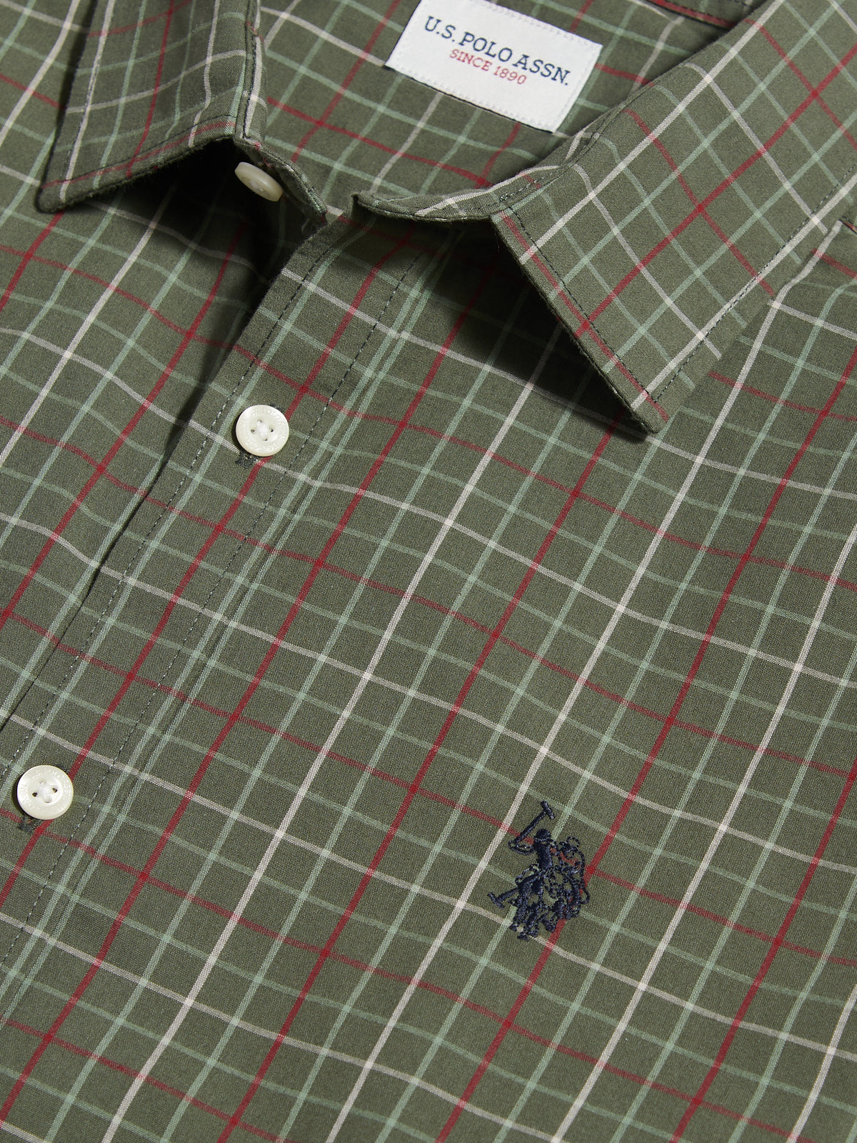 Mens Windowpane Check Shirt Beetle