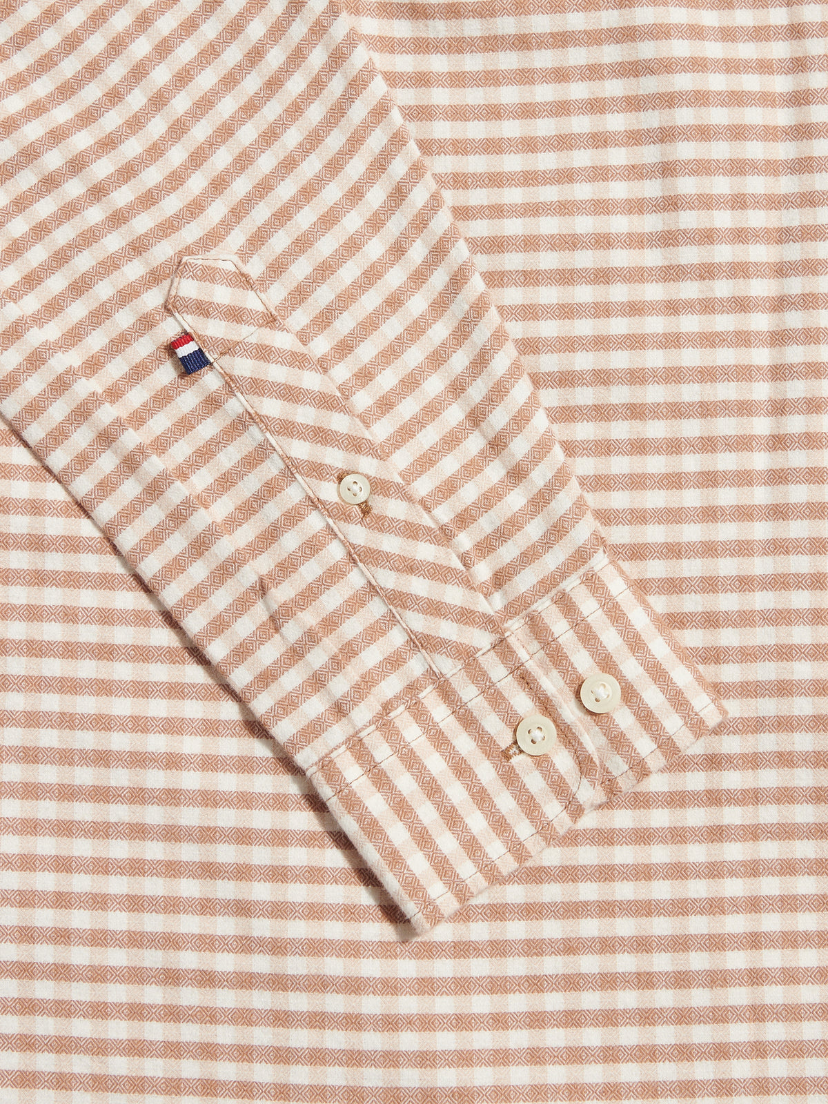 Mens Textured Weave Gingham Shirt Autumn Leaf