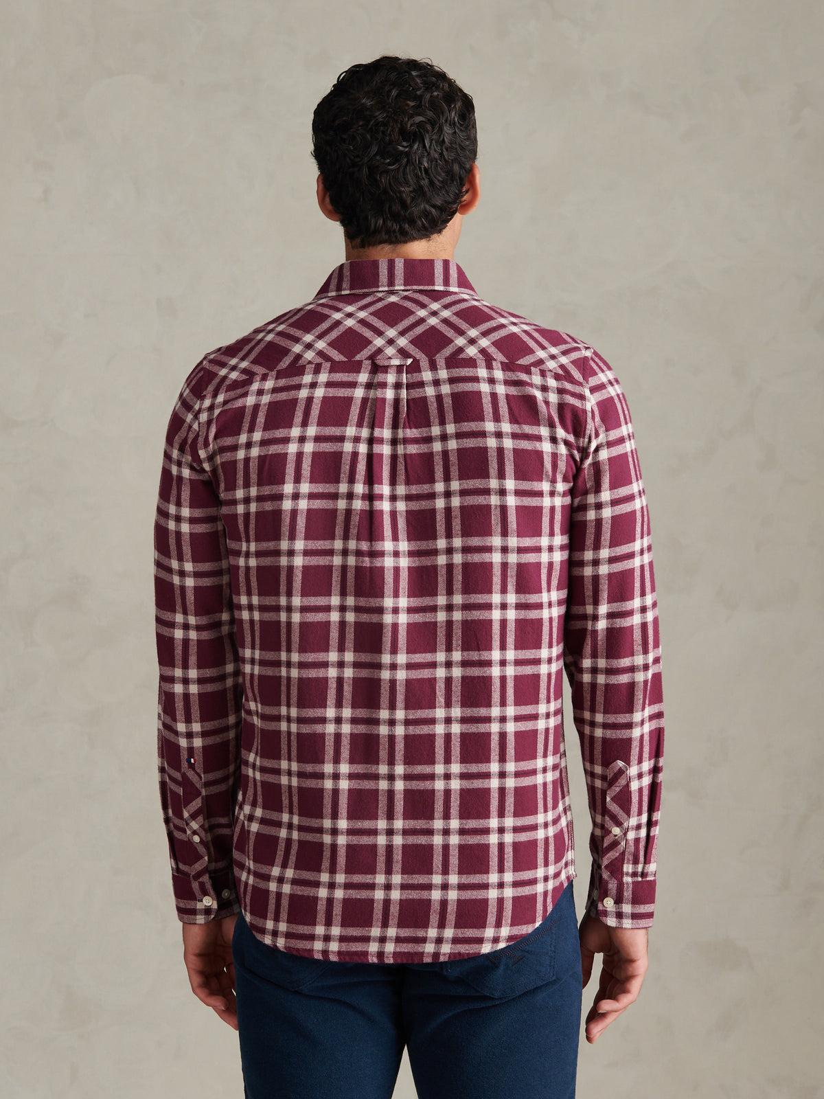 Mens Brushed Check Double Pocket Shirt Fig