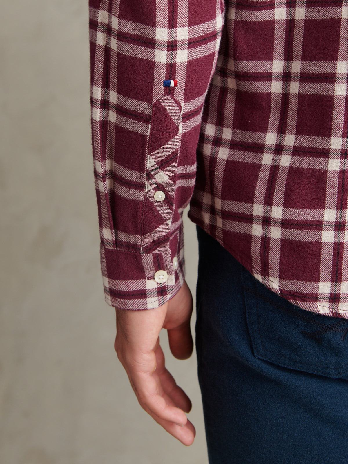 Mens Brushed Check Double Pocket Shirt Fig
