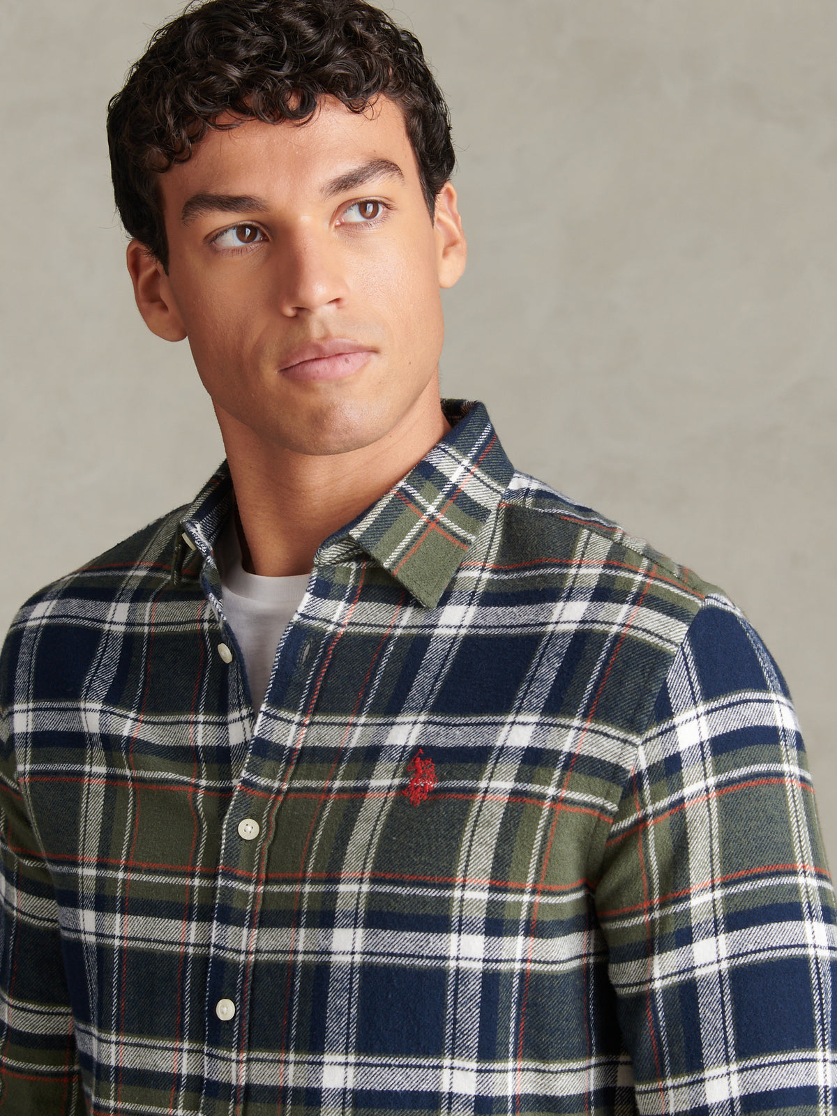 Mens Soft Tartan Check Shirt Beetle