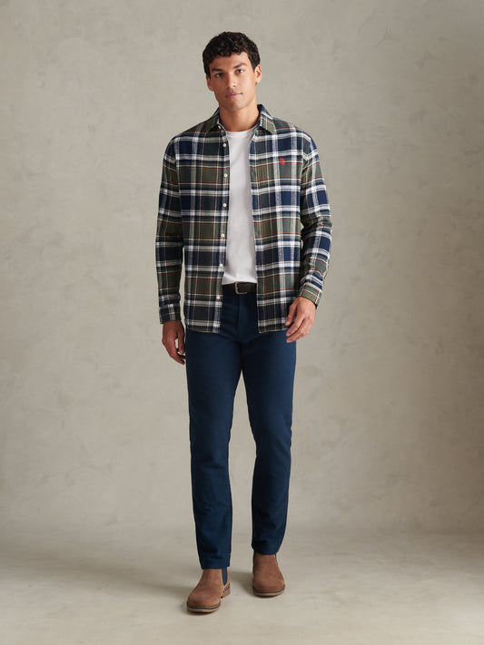 Mens Soft Tartan Check Shirt Beetle