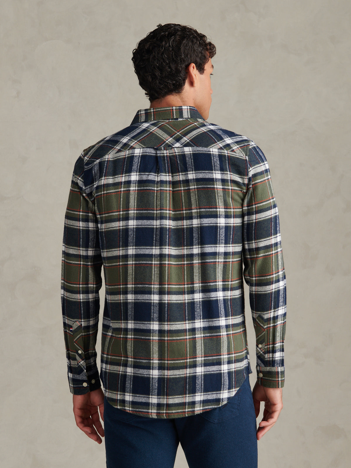 Mens Soft Tartan Check Shirt Beetle